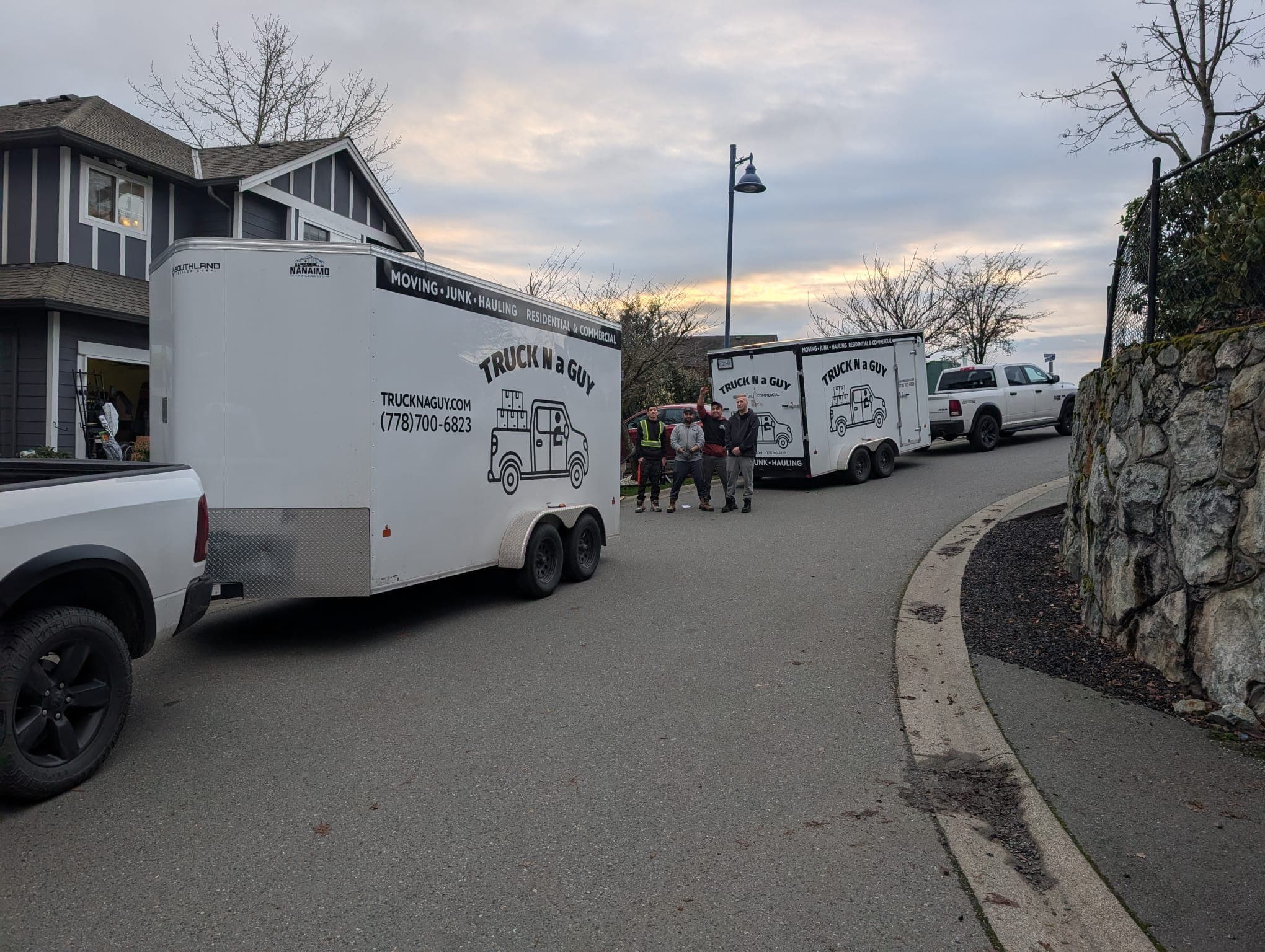 2 trucks and crew ready for action